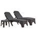 Rainbow Outdoor 77.55" Long Reclining Single Chaise w/ Cushions & Table Wicker/Rattan in Brown | 14.56 H x 27.95 W x 77.55 D in | Wayfair