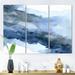 Ivy Bronx Sapphire Blue Nebula VII Sapphire Blue Nebula VII - 3 Piece Print on Canvas Metal in Blue/Gray | 32 H x 48 W x 1 D in | Wayfair