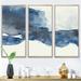 Ivy Bronx Imperial Blue Solitude V Imperial Blue Solitude V - 3 Piece Print on Canvas Metal in Blue/Gray | 32 H x 48 W x 1 D in | Wayfair