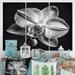 Latitude Run® Luminous White Orchid w/ Purple Glow VII - 3 Piece Wrapped Canvas Print Metal in Black/White | 32 H x 48 W x 1 D in | Wayfair