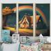 August Grove® Cozy Country Cottage Under The Rainbow III - 3 Piece Wrapped Canvas Print Metal | 32 H x 48 W x 1 D in | Wayfair