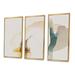 Ivy Bronx Mustard Yellow Secrets III - Abstract Liquid Ink Canvas Wall Art Set_80441 Canvas in White | 20 H x 36 W x 1 D in | Wayfair