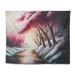 Red Barrel Studio® Polyester Winter Beauty landscape in Pink Magenta & Blue IV Tapestry Metal in Brown/Pink/White | 32 H x 39 W in | Wayfair