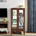 Alcott Hill® Dedric Dining Cabinet Wood/Glass in Brown | 43.5 H x 26 W x 11.75 D in | Wayfair 1C86E16E5B6243969CEA2106222BA9F8