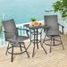 Wildon Home® Roksana Square 2 - Person 24" Long Bar Height Outdoor Dining Set Metal in Black | 24 W x 24 D in | Wayfair