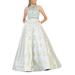 Royal Queen Women's Special Occasion Dresses Baby - Baby Blue Shimmery Floral Rhinestone Open-Back Pocket A-Line Gown - Women