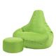 Pouf inclinable avec repose-pied extérieur vert citron