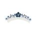 Faship Navy Blue Rhinestone Crystal Floral Hair Comb