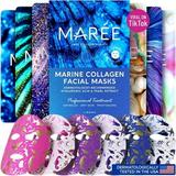 MAREE Facial Masks for Skin Care & Beauty - Sheet Masks for Face with Natural Pearl Extract Marine Collagen & Hyaluronic Acid - Anti Aging Collagen Facial Masks for Wrinkles & Dry Skin 6 Pack