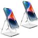 HULPPRE 2Pack Acrylic Cell Phone Stand for Desk Portable Phone Holder Anti-Slip Compatible with iPhone 14 13 12 11 Pro XS Max XR 8 7 6S Plus Samsung S20+ Note10 iPad Tablet