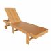 Modern Poly Reclining Chaise Lounge With Wheels Teak