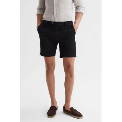 S - Black Wicket S Short Length Casual Chino Shorts - Black - Reiss Shorts
