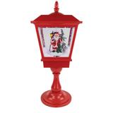 25.25" Lighted Red Musical Santa Claus Snowing Table Top Christmas Street Lamp
