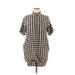 Madewell Casual Dress - Shift Collared Short sleeves: Ivory Checkered/Gingham Dresses - Women's Size X-Small