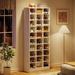 10-Tier Shoe Storage Cabinet, White Wooden Shoe Rack with 30 Cubbies