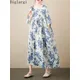 Robe longue florale en coton imprimé Boho pour femmes robes pull décontracté vintage coréen