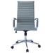 Brown Executive Ergonomic High Back Office Chair Ribbed PU Leather Adjustable for Manager Conference Computer Desk