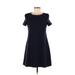 Trafaluc by Zara Casual Dress - A-Line: Blue Solid Dresses - Women's Size Medium