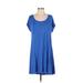 American Eagle Outfitters Casual Dress - A-Line Scoop Neck Short sleeves: Blue Print Dresses - Women's Size Small