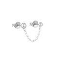 Free People Jewelry | Free People Double Silver Ball And Chain Stud Earrings | Color: Silver | Size: Os