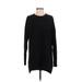 Textures Pullover Sweater: Black Color Block Tops - Women's Size 1