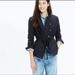 Madewell Jackets & Coats | Madewell 4 Black White Cadet Pinstripe Button Down Blazer Wool Tie Waist | Color: Black/White | Size: 4