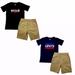 Levi's Matching Sets | Levis Boys Shorts & T Shirt Outfit Set Size 4-7 Black Blue Beige Casual Stylish | Color: Black/Blue | Size: Various