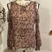 American Eagle Outfitters Tops | American Eagle Outfitters Cold Shoulder Sheer Floral Blouse | Color: Brown/Pink | Size: S