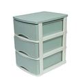 Storage Unit 3 Drawers Ivory Cabinet Rattan Style Desktop Modular Storage Tabletop Organiser Plastic Drawer Tower Unit Chest Drawer Easy to Pull Ideal for Stationery, Tools and Toys (1)