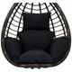 PJDDP Waterproof Egg Chair Cushion Replacement, Foldable Egg Swing Chair Cushion, Thicken Hanging Basket Chair Cushions, Washable Basket Swing Chair Cushion with Headrest,Black