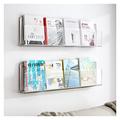 Organize in Style with Clear Acrylic Magazine Holder - Wall Mount Bookshelf Rack for Living Room, Office, and Waiting Room - Literature Brochure File Display Shelf for Home Organization (2 piece)