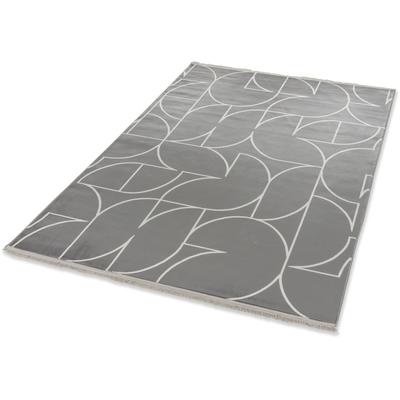 Teppich "Magic 6104", grau (anthrazit), B:200cm H:7mm L:290cm, Kunstfaser, Viskose, SCHÖNER WOHNEN-KOLLEKTION, Teppiche, Hoch Tief Struktur, mit Viskose, weich und glänzend Image
