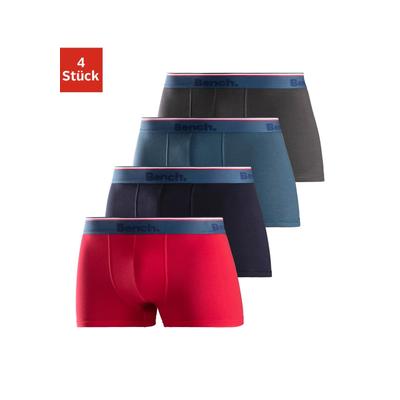 Boxer BENCH. "Boxershorts für Herren", Herren, Gr. M, blau (rot, blau, anthrazit, schwarz), Jersey, Obermaterial: 95% Baumwolle, 5% Elasthan, unifarben, körpernah, Unterhosen, Unterhosen aus Baumwoll-Mix Image