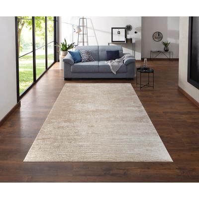 Teppich MY HOME "Ariano" Gr. 7, beige, B:240cm H:12mm L:320cm, Kunstfaser, Teppiche, Vintage, dezenter Glanz, Hoch-Tief-Struktur, Schrumpf Carving-Effekt Image