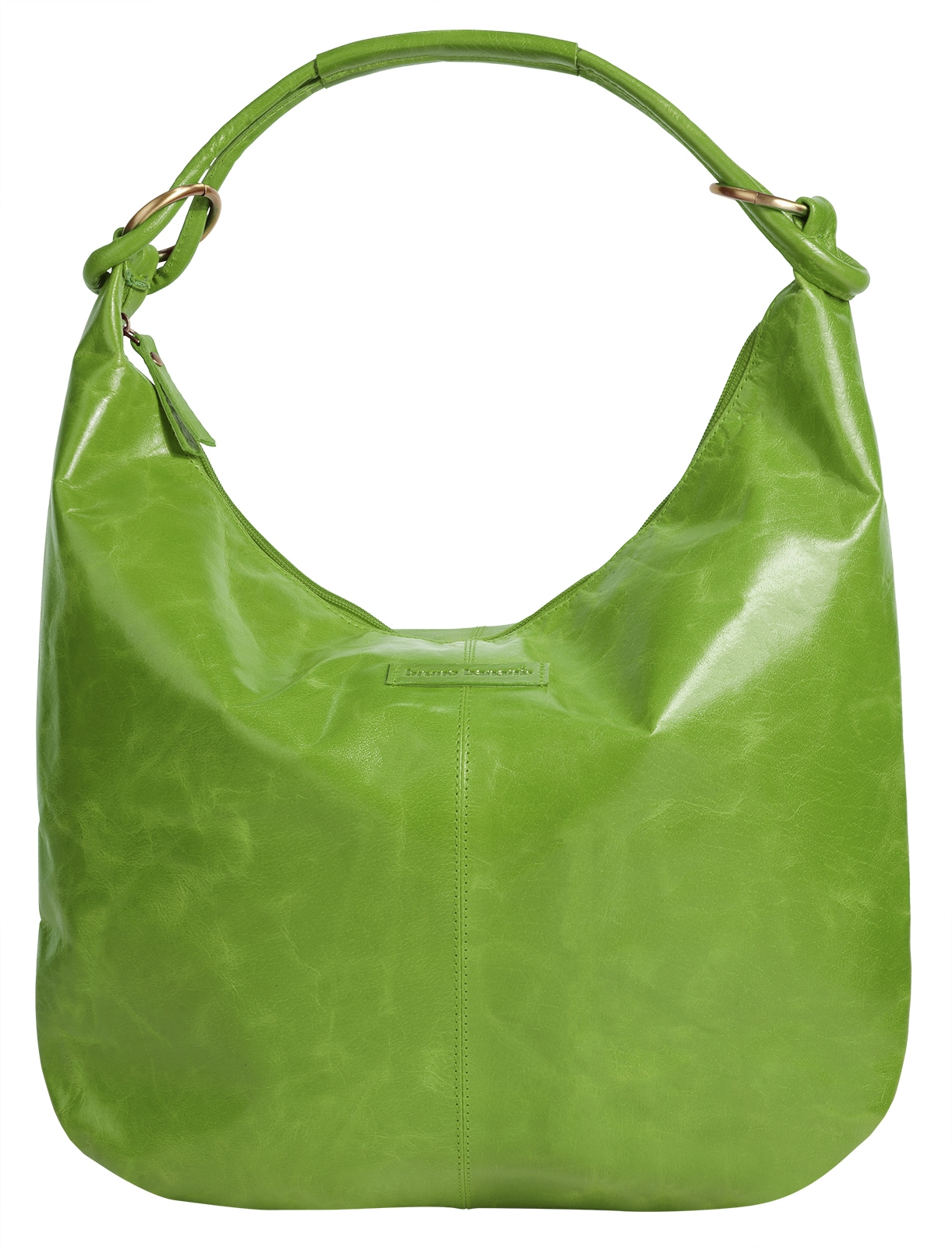 Shopper BRUNO BANANI, Damen, Gr. B/H/T: 40cm x 33cm x 4cm onesize, grün, Leder, leicht glänzend, unifarben, Taschen Shopper, echt Leder