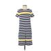 fleur bleue Casual Dress: White Stripes Dresses - Women's Size Small