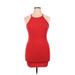 Casual Dress - Bodycon: Red Dresses - Women's Size X-Large