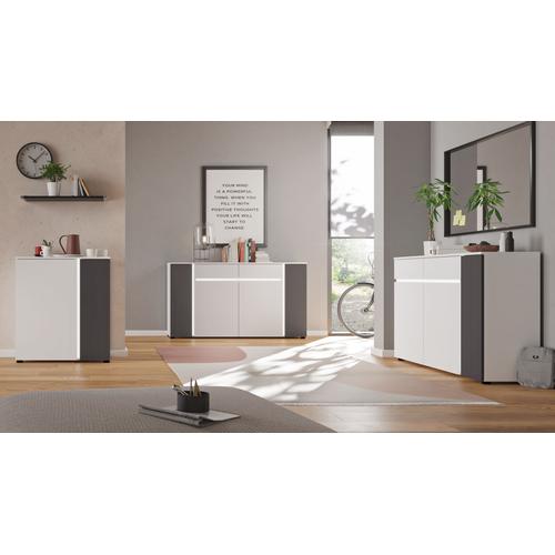 „Sideboard INOSIGN „“Gravit““ Sideboards Gr. B/H/T: 150 cm x 84 cm x 37 cm, 2, weiß (weiß, grau) Sideboards Breite ca. 150 cm“