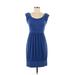 Max and Cleo Casual Dress - Party Scoop Neck Sleeveless: Blue Print Dresses - Women's Size 6