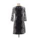 Isaac Mizrahi LIVE! Casual Dress: Black Leopard Print Dresses - Women's Size 2X-Small
