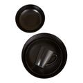 AllModern Lianna Essential Semi-Matte Classic Coupe Shape 16 Piece Dinnerware Set Ceramic/Earthenware/Stoneware in Black | Wayfair