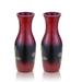 Red Barrel Studio® 2 Piece Red/Black Indoor/Outdoor Wood Table Vase Set Wood in Black/Brown/Red | 8 H x 3 W x 3 D in | Wayfair