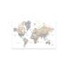 Red Barrel Studio® Neutrals World Map w/ Cities, Gouri Print On Acrylic Glass Plastic/Acrylic | 16 H x 24 W x 0.25 D in | Wayfair