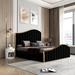Everly Quinn Platform Bed Upholstered/Velvet/Metal in Black | 58.71 H x 65.41 W x 85.01 D in | Wayfair 304B11540D3D43C7AE4B8C27BC40BF82
