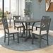 Ophelia & Co. 5-Piece Round Dining Table & 4 Fabric Chairs Wood in Gray | 30 H x 42 W x 42 D in | Wayfair EE41D6F5CA4C4C18A9B98B1ECF844593