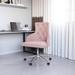 Willa Arlo™ Interiors Baylor Ergonomic Velvet Task Chair 23.62" W Nailhead Office Chair Aluminum/Upholstered in Pink/Gray/White | Wayfair