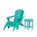 Beachcrest Home™ Shaunna Plastic Adirondack Chair w/ Ottoman in Blue | 36.4 H x 29.5 W x 34.25 D in | Wayfair DF636CBEA66B4DF188F2281D715C4F14