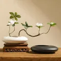 Vase en céramique de style chinois pot de fleur noir et blanc sable d'asile déformation