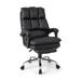 Costway Ergonomic Adjustable Swivel Office Chair with Retractable Footrest-Black