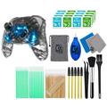 PDP Afterglow LED Wireless Deluxe Gaming Controller: Multicolor - Nintendo Switch - Transparent With Cleaning Manual Kit Bolt Axtion Bundle Used